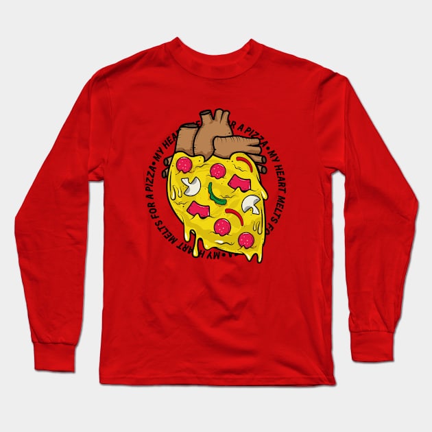 My Heart Melt for a Pizza Long Sleeve T-Shirt by HarlinDesign